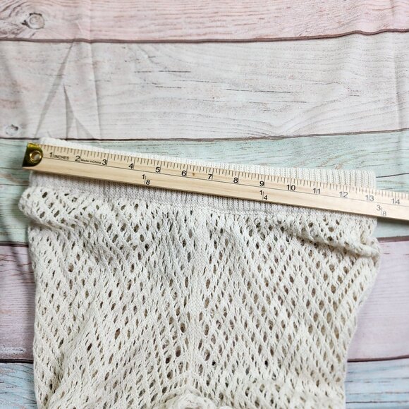 Sincerely Jules Size M 2 Pc Open Knit Crochet Set Beach Cover Flare Pant New - Picture 8 of 9